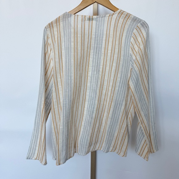 Paper + Crane Women's Striped V-Neck Long Sleeve Blouse Size S Multicolor - Picture 8 of 11